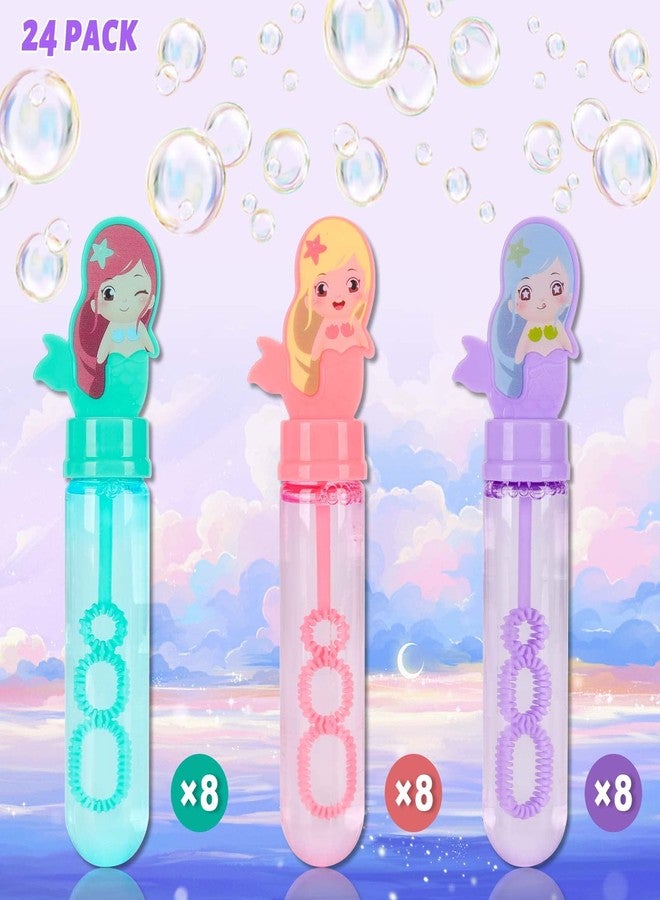 JOYYPOP 24 Pack Mini Bubble Wands for Kids Mermaid Party Favors Bubble Toy Summer Gifts for Girls Boys Mermaid Theme Birthday Party - Image 3